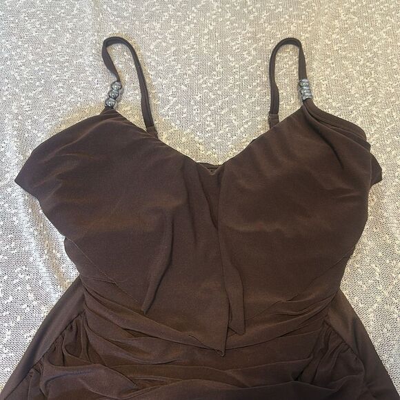 MAGICSUIT Isabel One Piece Swimsuit Brown Flouncy Slimming Tummy Control Swim 12 - Picture 3 of 14